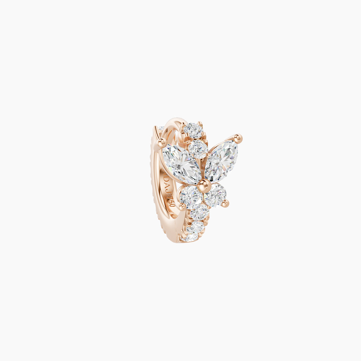 Levana | 18k Rose Gold 5 mm Butterfly Diamond Hoop Piercing