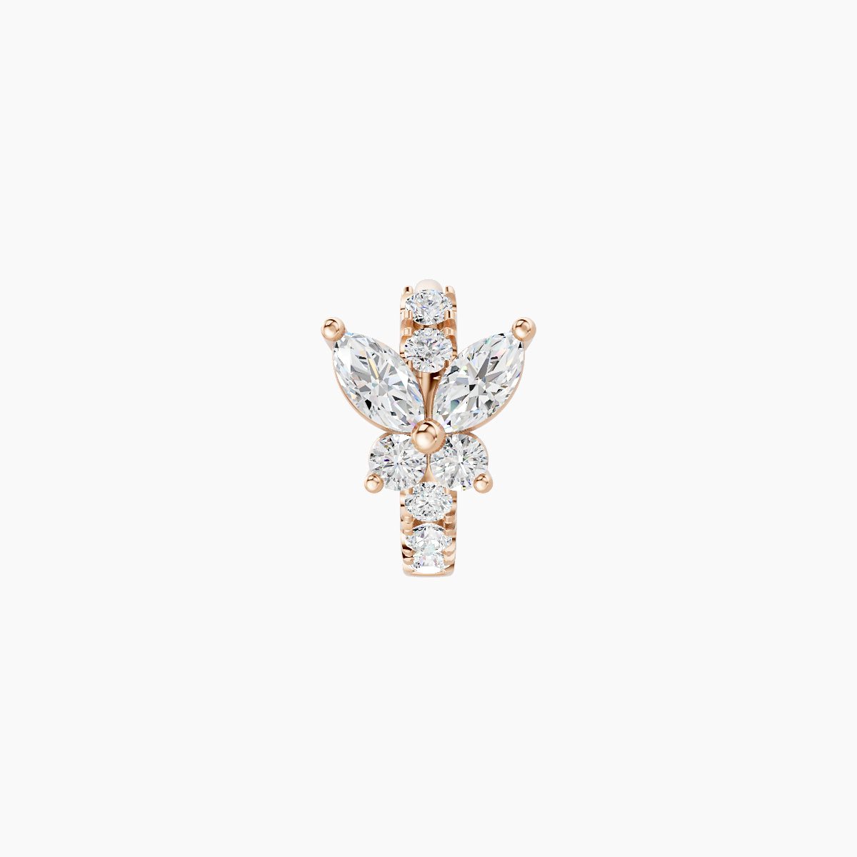Levana | 18k Rose Gold 5 mm Butterfly Diamond Hoop Piercing