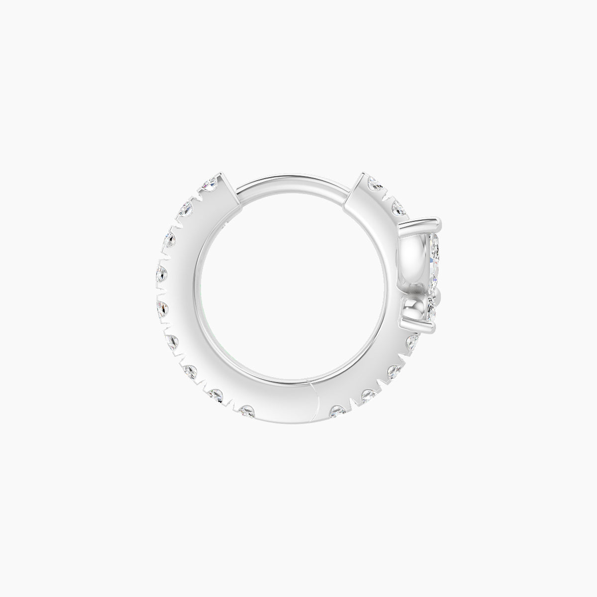 Levana | 18k White Gold 6.5 mm Butterfly Diamond Hoop Piercing
