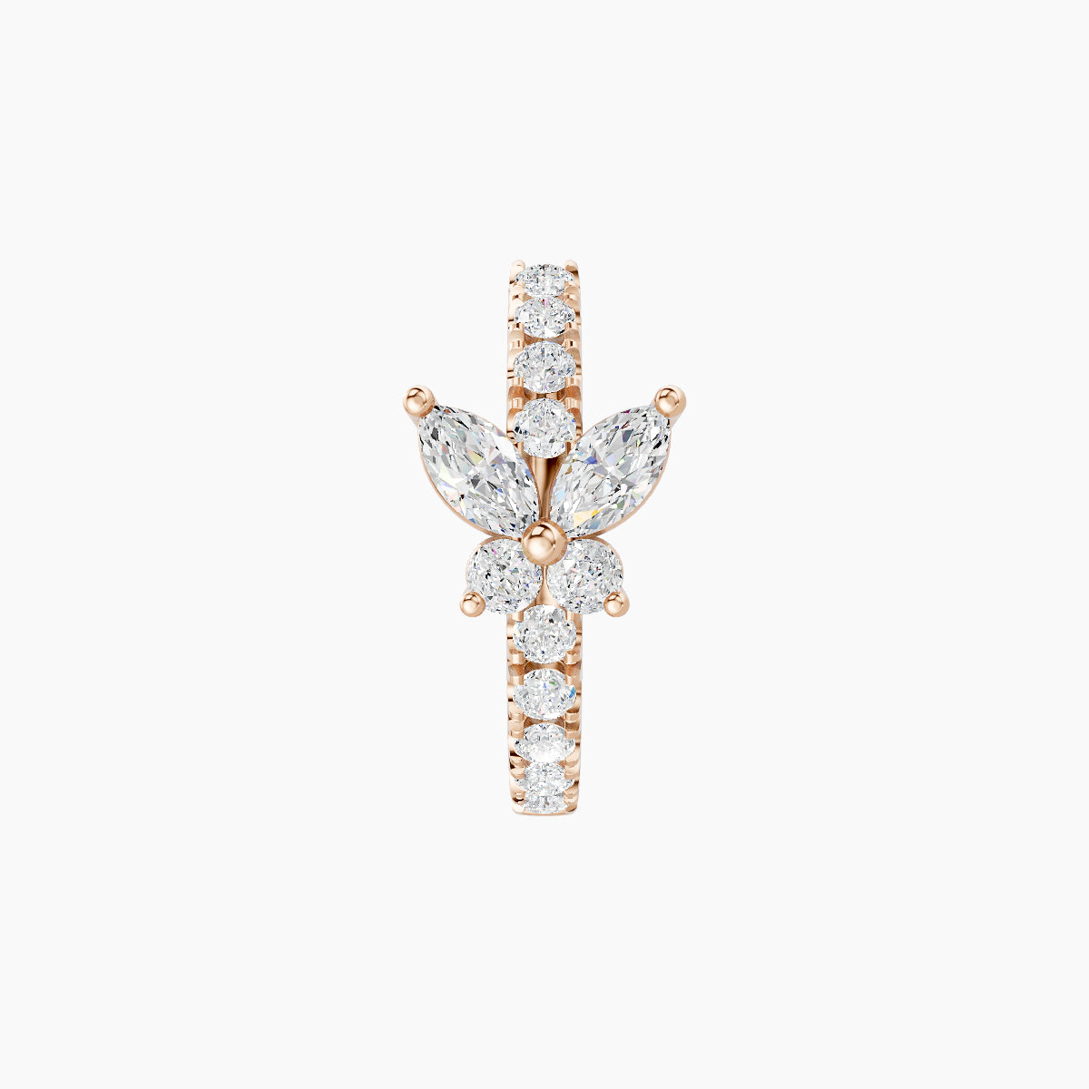 Levana | 18k Rose Gold 8 mm Butterfly Diamond Hoop Piercing