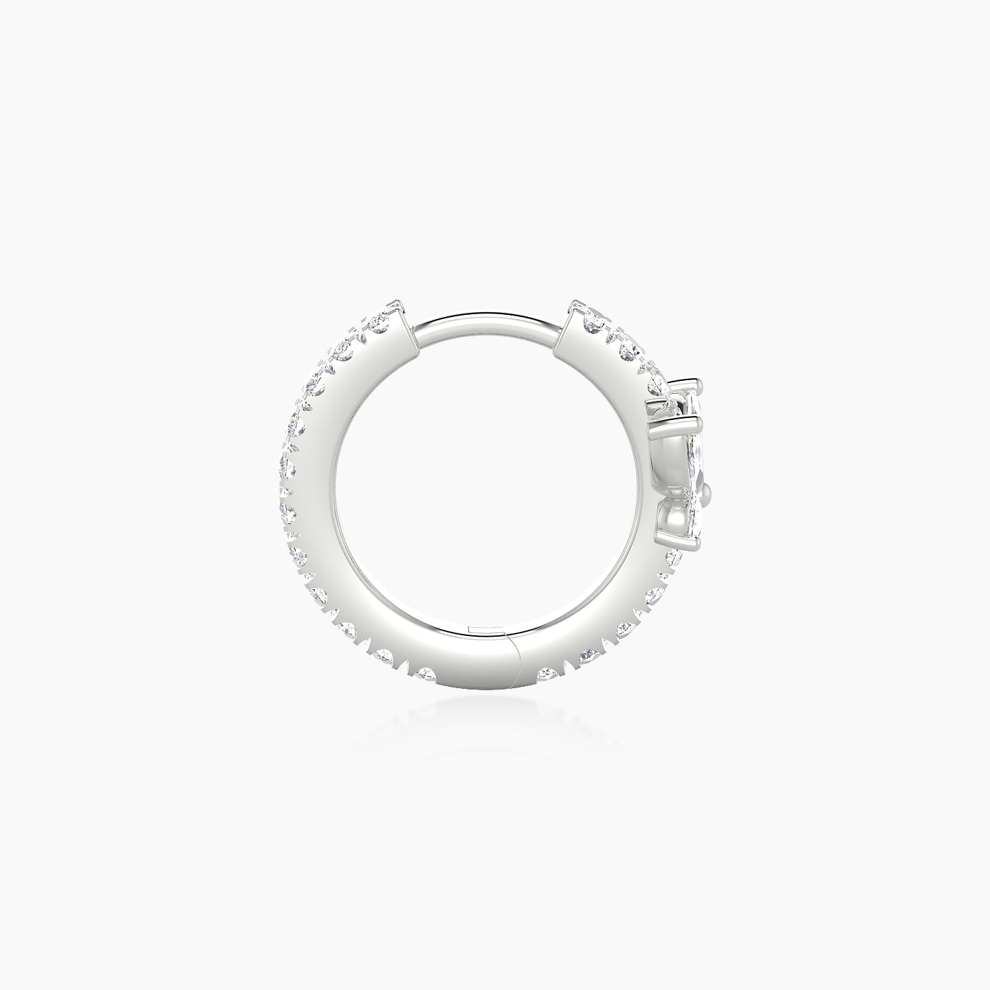 Levana | 18k White Gold 8 mm Butterfly Diamond Hoop Piercing