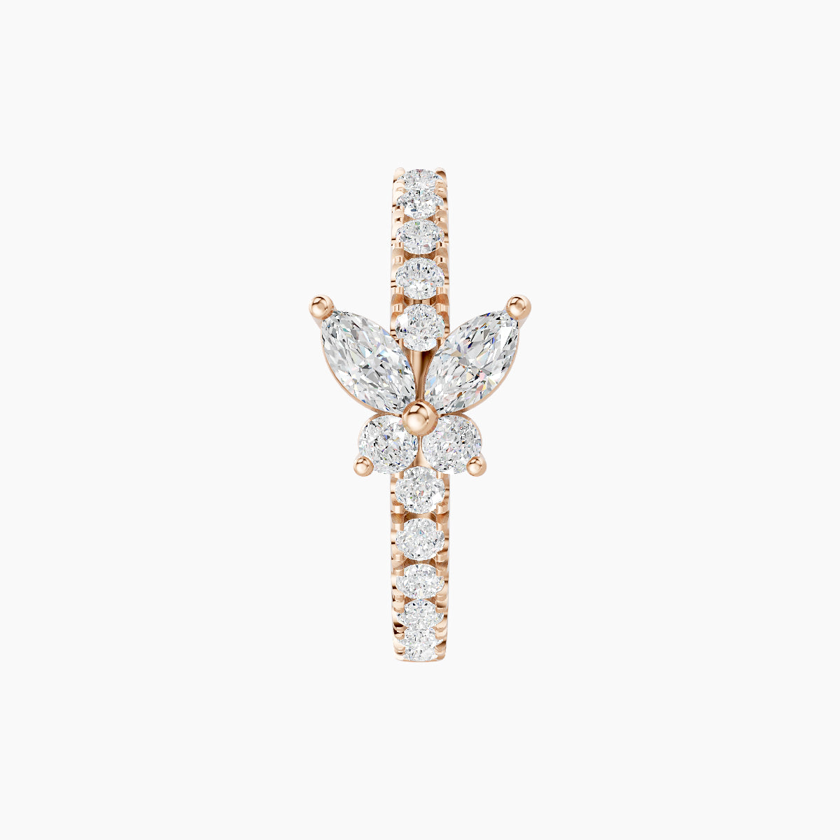 Levana | 18k Rose Gold 9.5 mm Butterfly Diamond Hoop Piercing