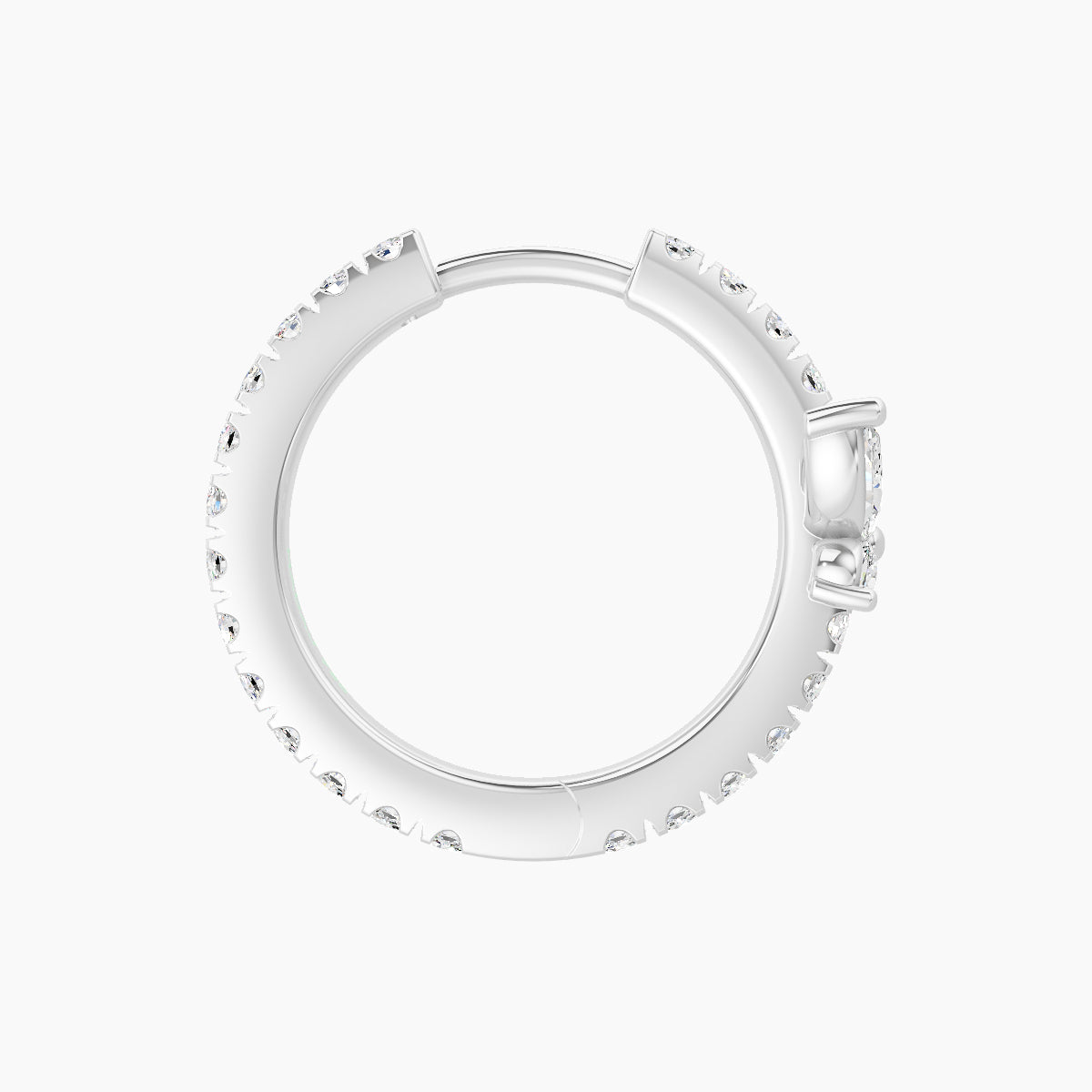 Levana | 18k White Gold 9.5 mm Butterfly Diamond Hoop Piercing