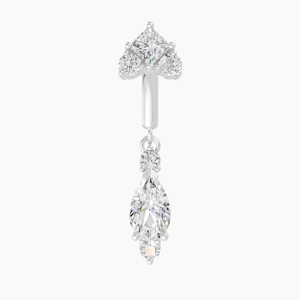 Lio | 18k White Gold 6 mm Diamond Rook Piercing