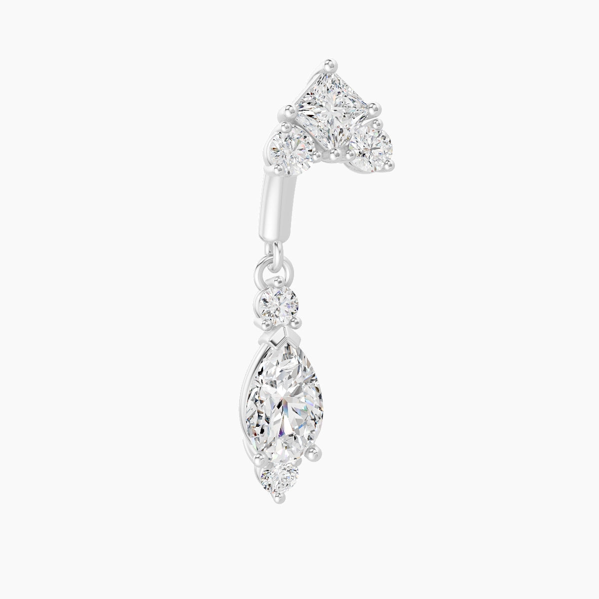 Lio | 18k White Gold 6 mm Diamond Rook Piercing