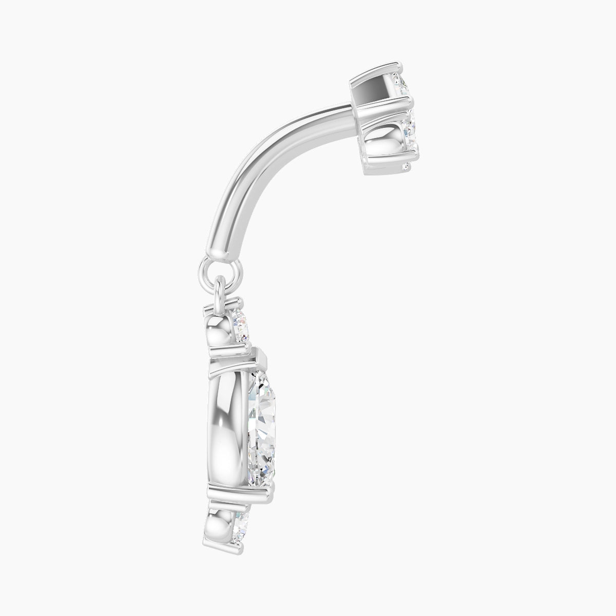 Lio | 18k White Gold 6 mm Diamond Rook Piercing