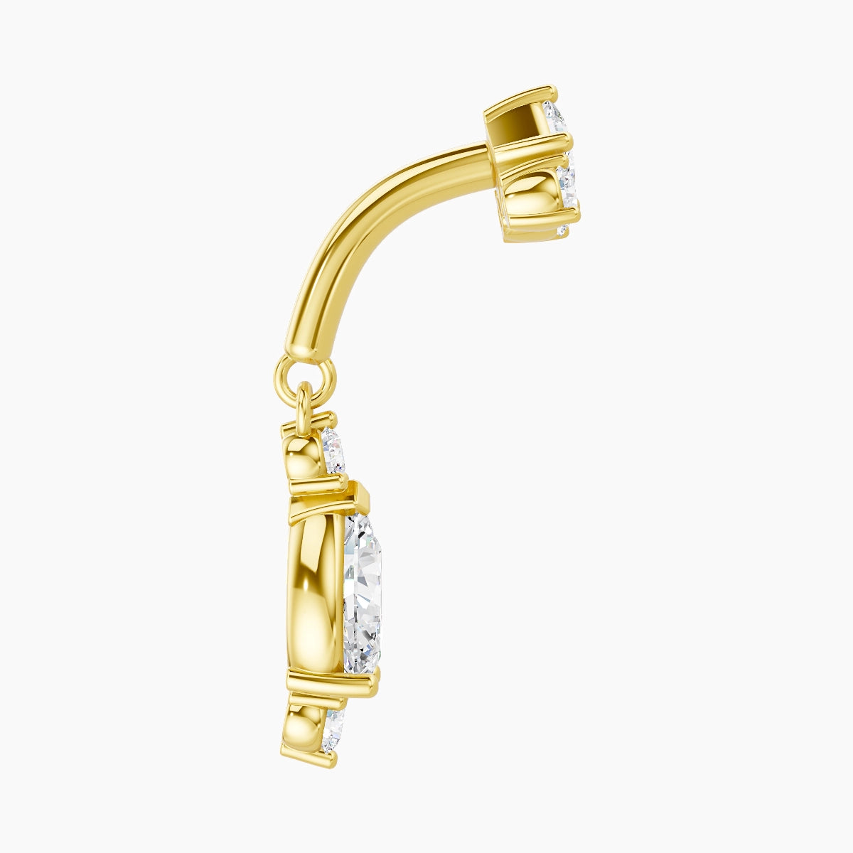 Lio | 18k Yellow Gold 6 mm Diamond Rook Piercing