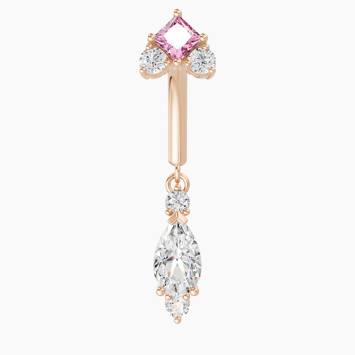 Lio | 18k Rose Gold 8 mm Pink Sapphire & Diamond Rook Piercing