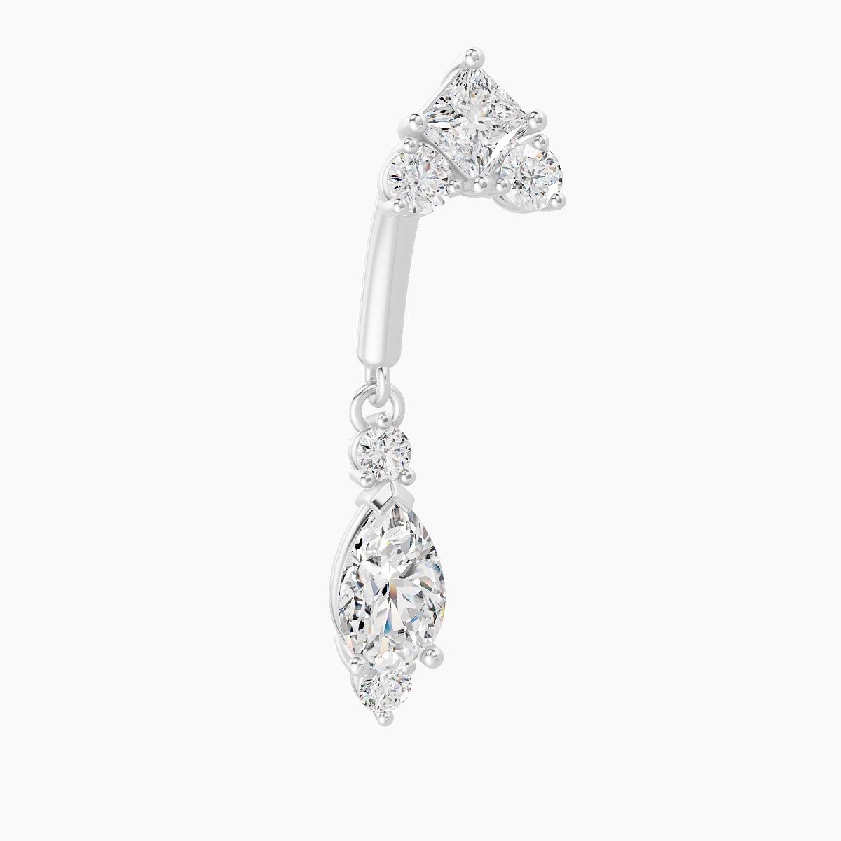 Lio | 18k White Gold 8 mm Diamond Rook Piercing