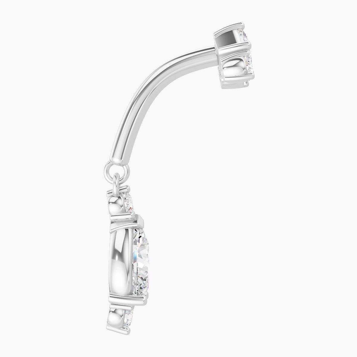 Lio | 18k White Gold 8 mm Diamond Rook Piercing