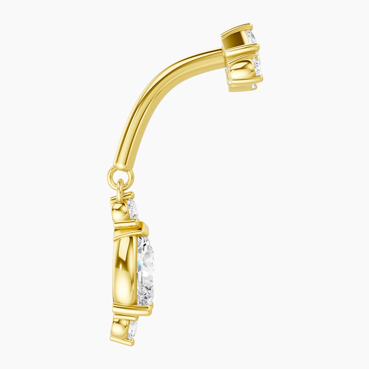 Lio | 18k Yellow Gold 8 mm Diamond Rook Piercing