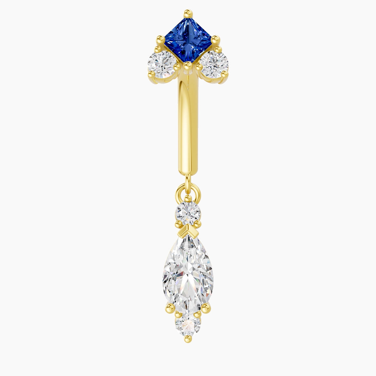 Lio | 18k Yellow Gold 8 mm Sapphire & Diamond Rook Piercing