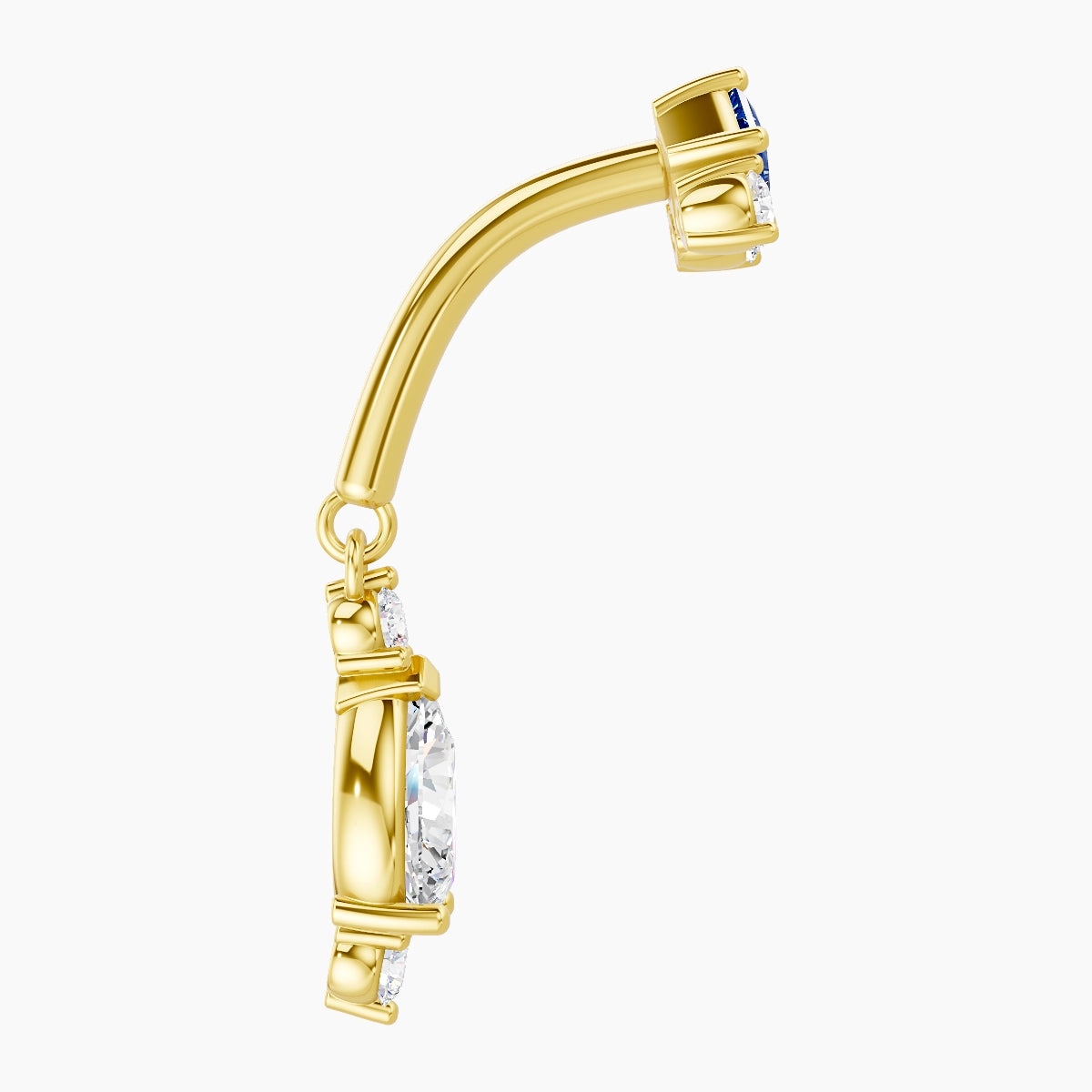 Lio | 18k Yellow Gold 8 mm Sapphire & Diamond Rook Piercing
