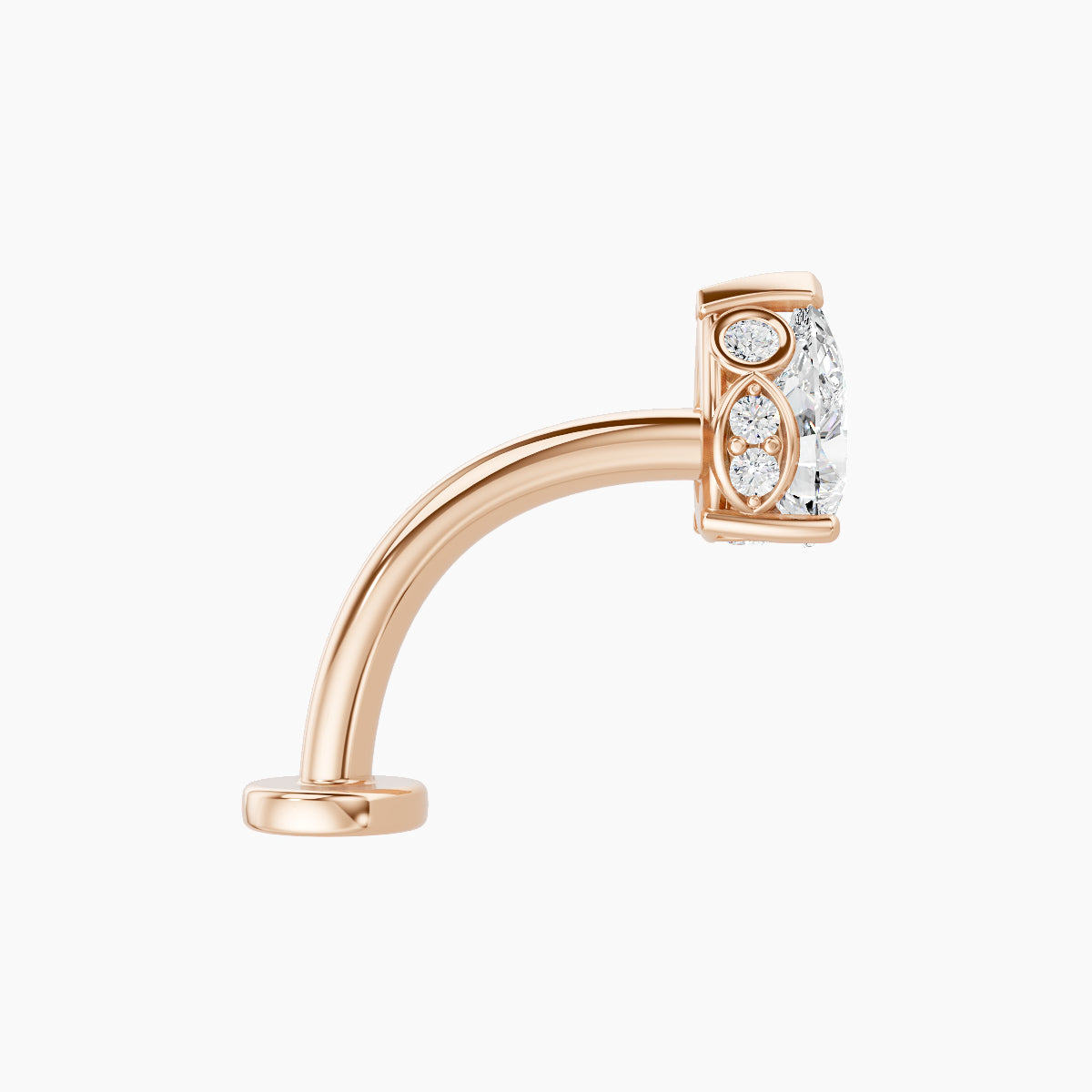 Livia | 18k Rose Gold 7 mm 10 mm Diamond Floating Navel Piercing