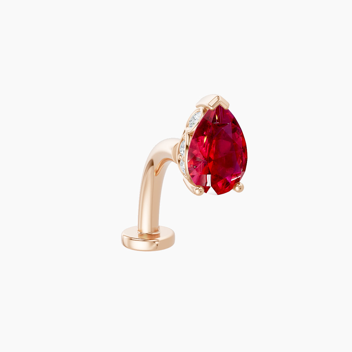 Livia | 18k Rose Gold 10 mm 7 mm Ruby & Diamond Floating Navel Piercing