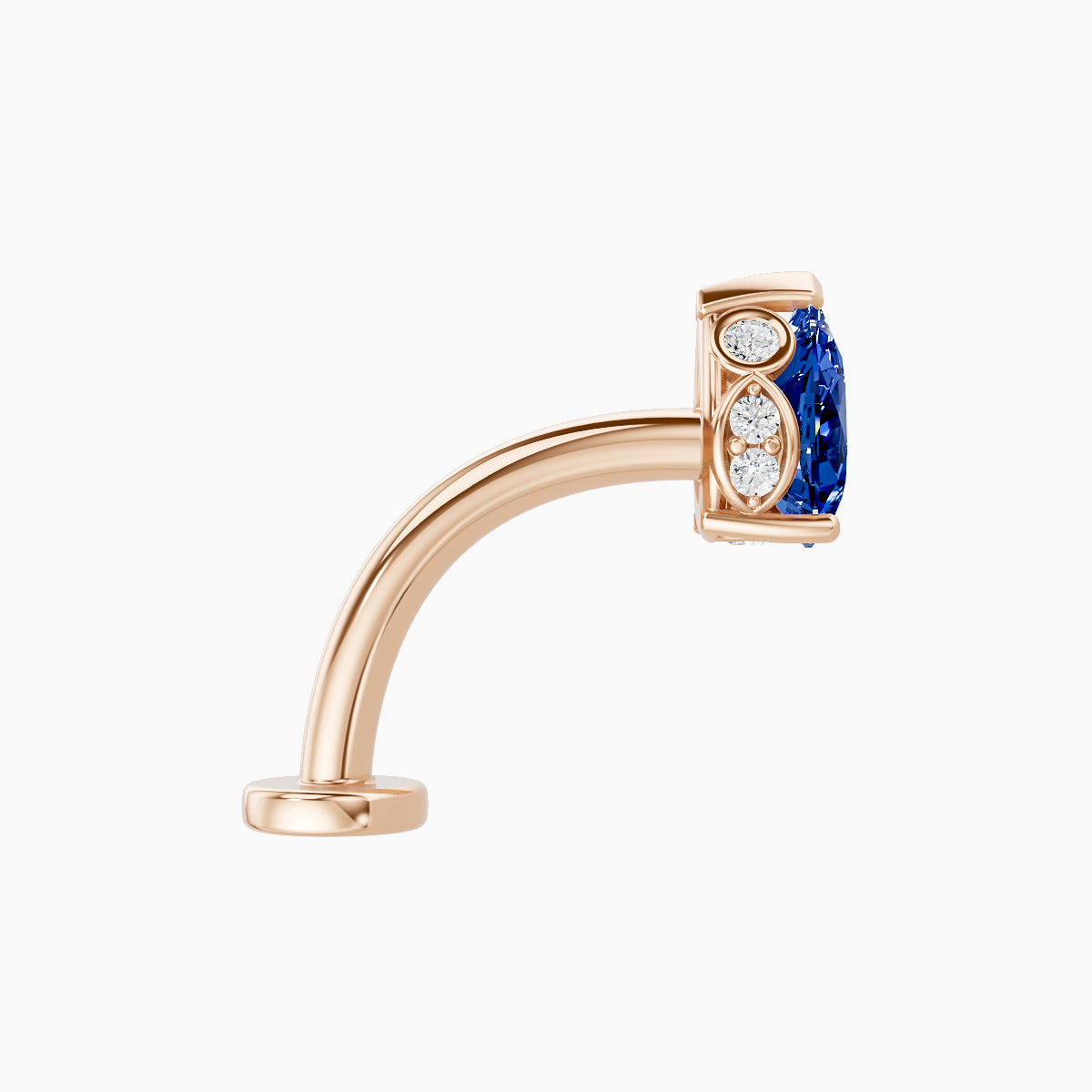 Livia | 18k Rose Gold 10 mm 7 mm Sapphire & Diamond Floating Navel Piercing
