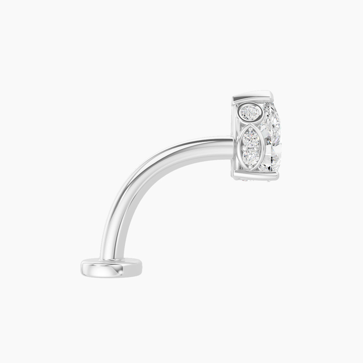Livia | 18k White Gold 7 mm 10 mm Diamond Floating Navel Piercing