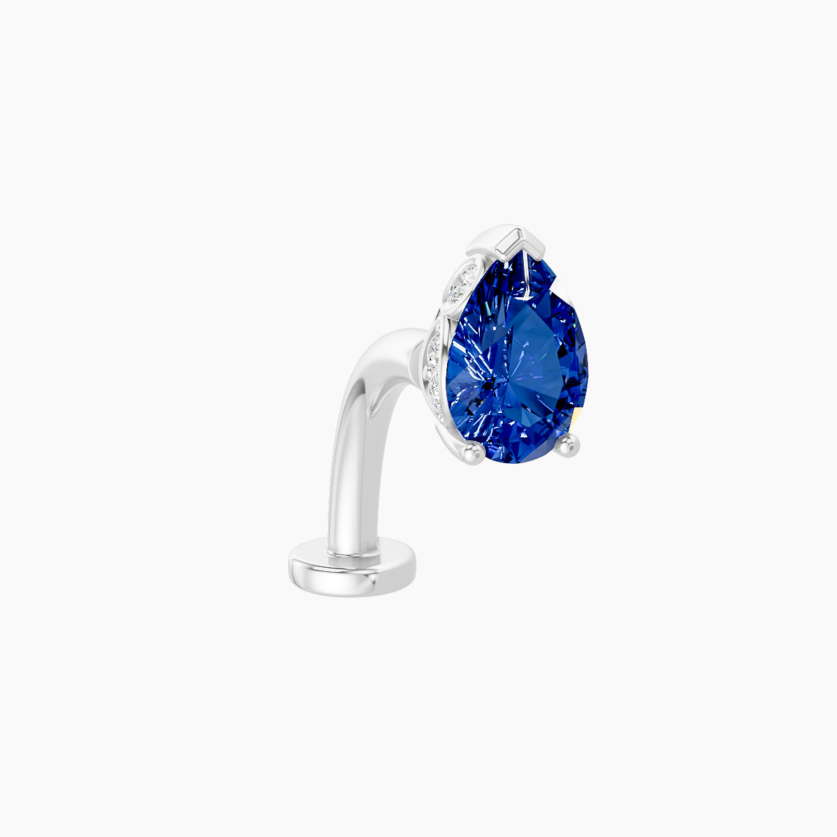 Livia | 18k White Gold 10 mm 7 mm Sapphire & Diamond Floating Navel Piercing