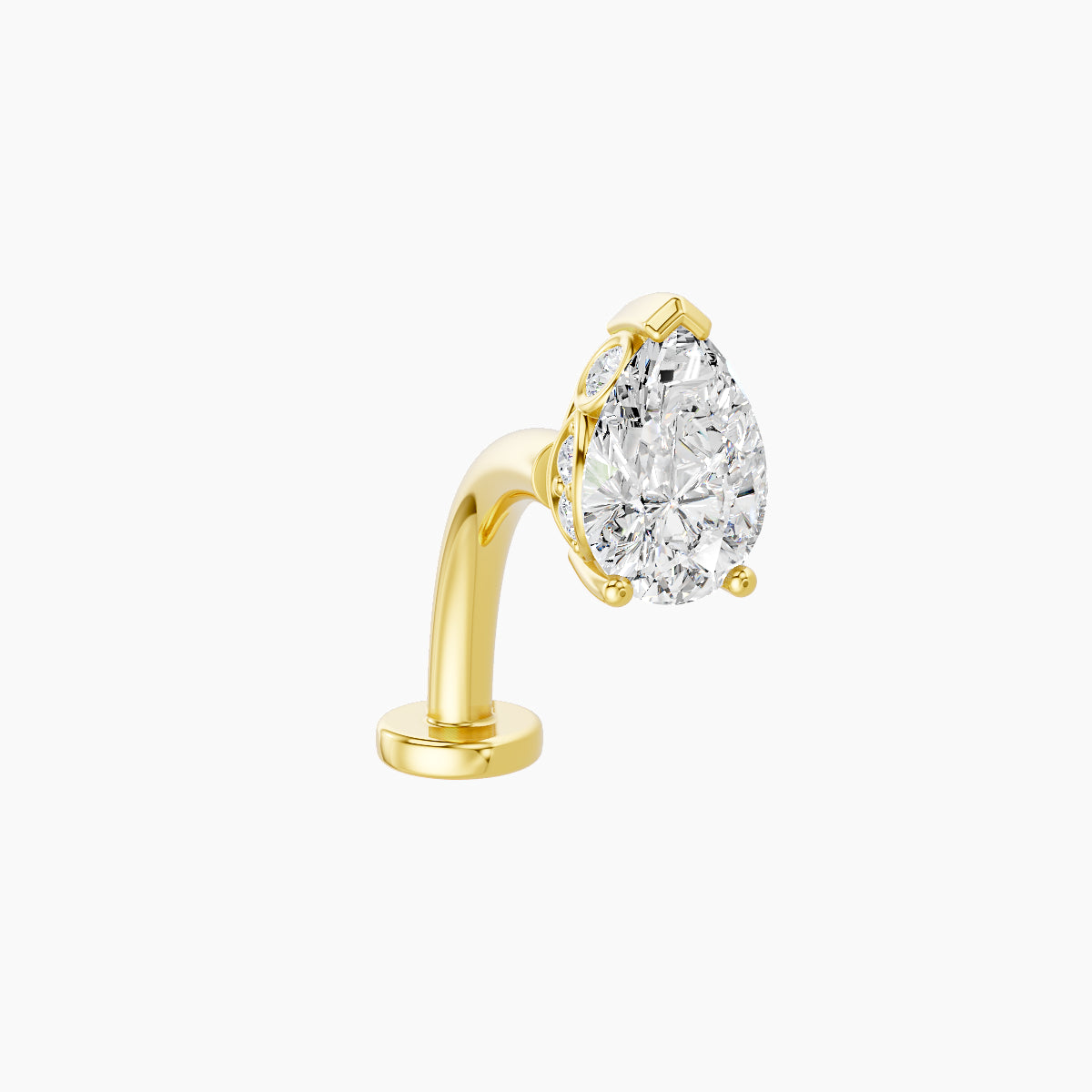 Livia | 18k Yellow Gold 7 mm 10 mm Diamond Floating Navel Piercing