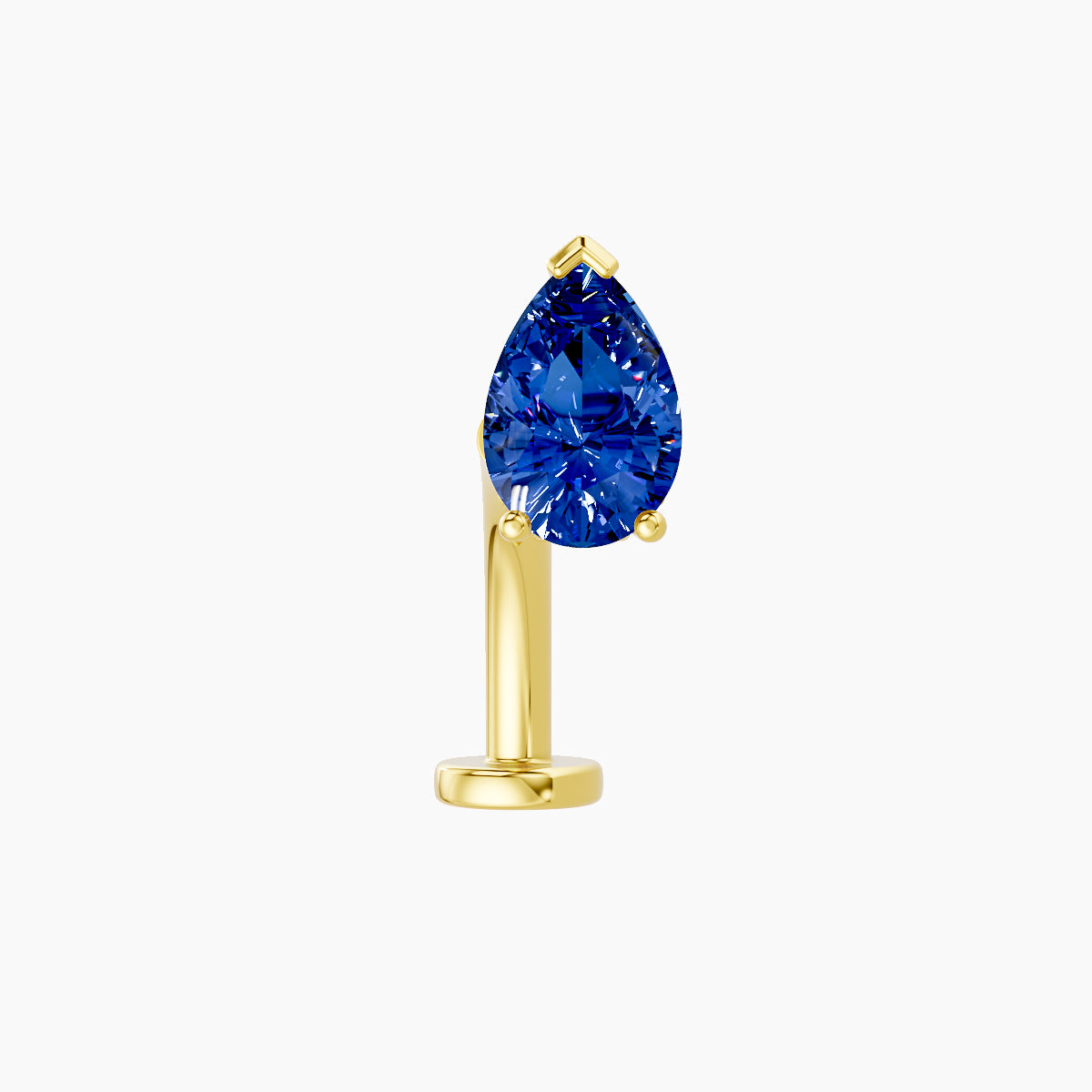 Livia | 18k Yellow Gold 10 mm 7 mm Sapphire & Diamond Floating Navel Piercing
