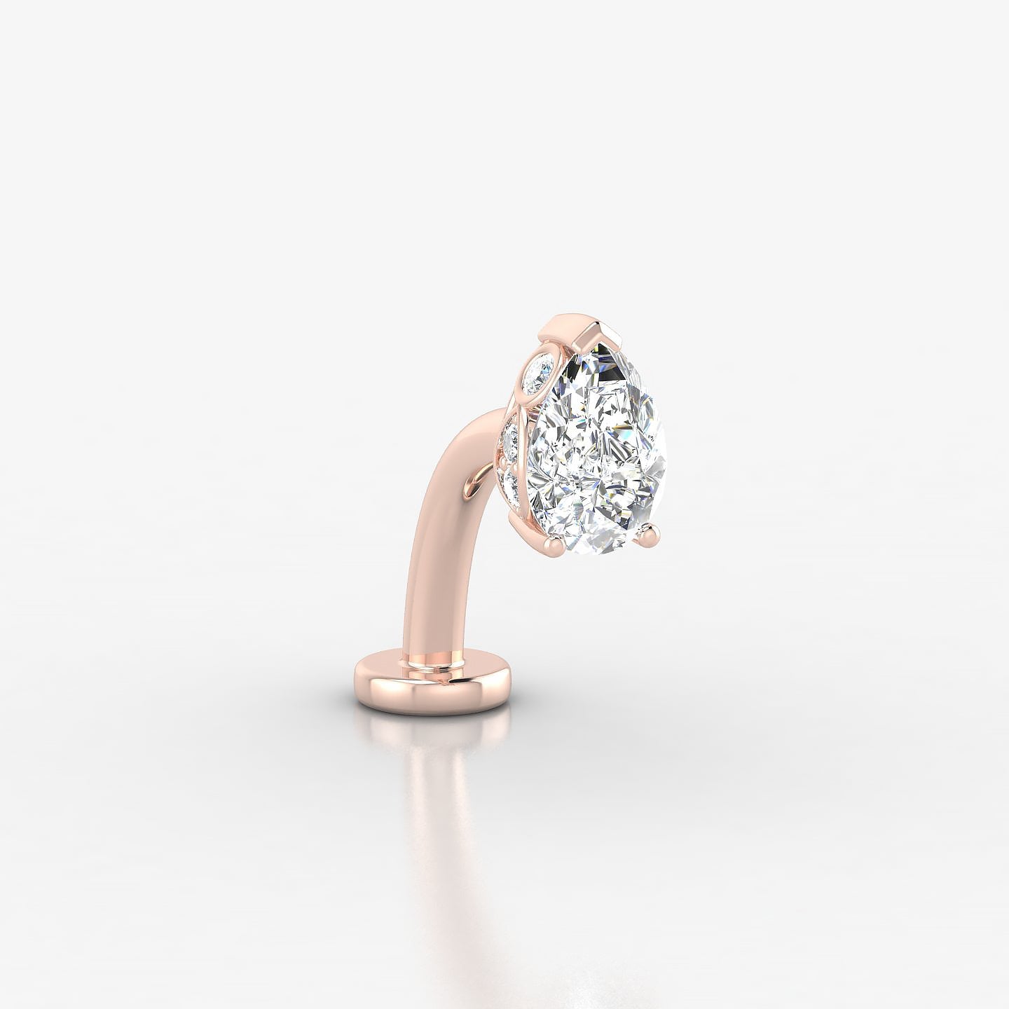 Livia | 18k Rose Gold 7 mm 10 mm Diamond Floating Navel Piercing