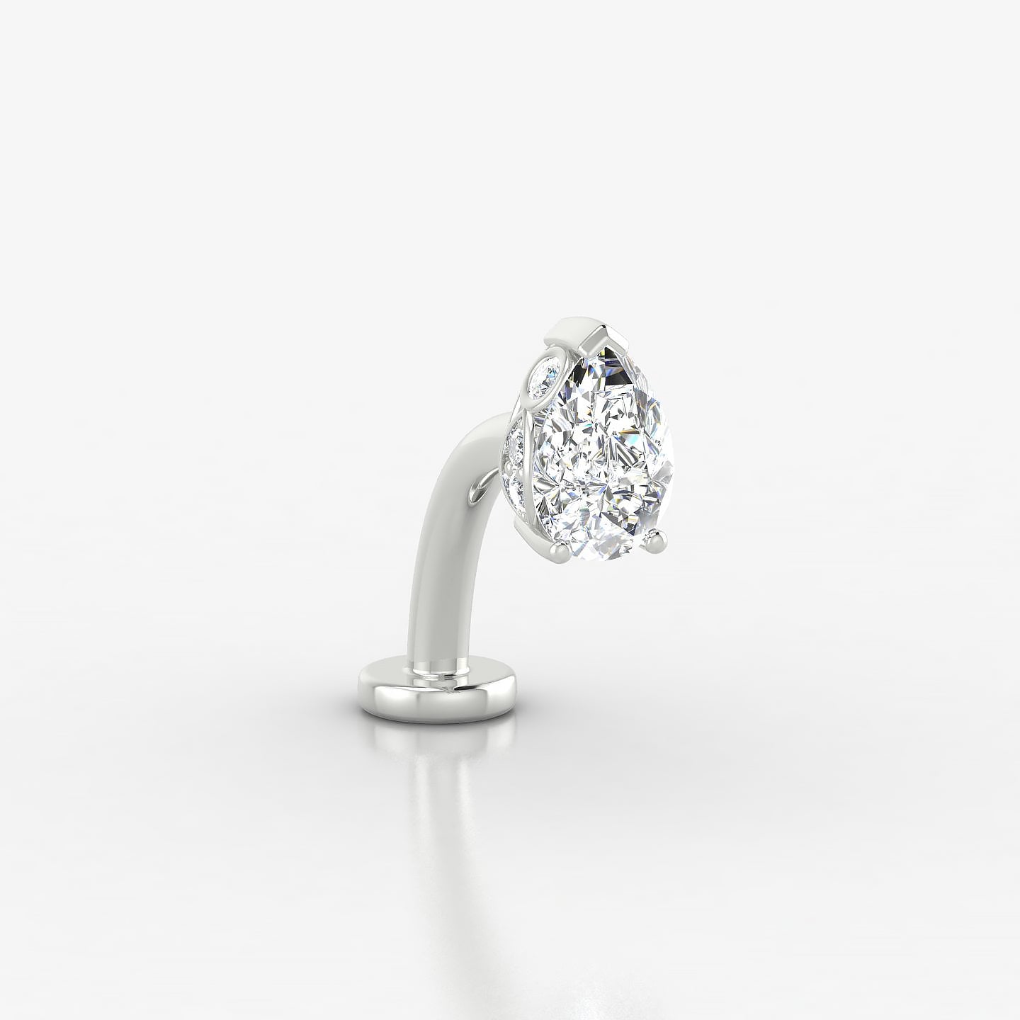 Livia | 18k White Gold 7 mm 10 mm Diamond Floating Navel Piercing