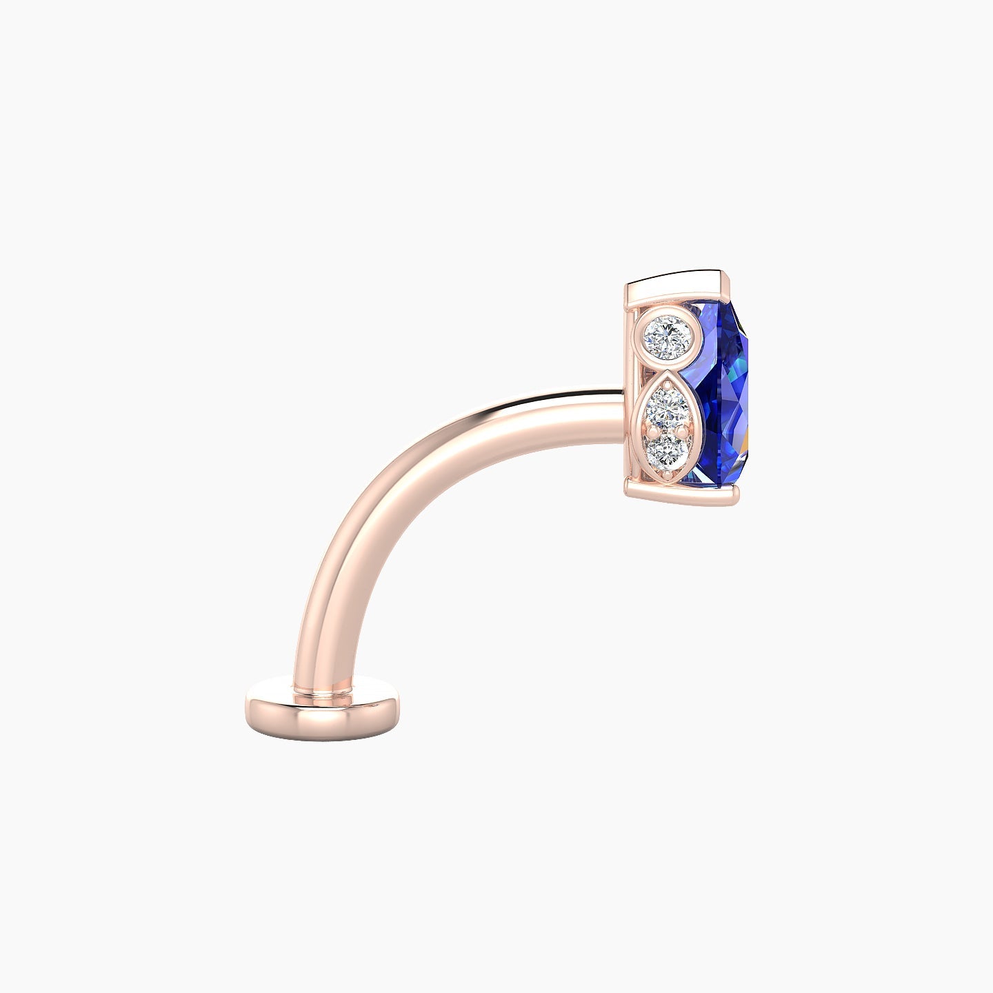 Livia | 18k Rose Gold 10 mm 7 mm Sapphire & Diamond Floating Navel Piercing