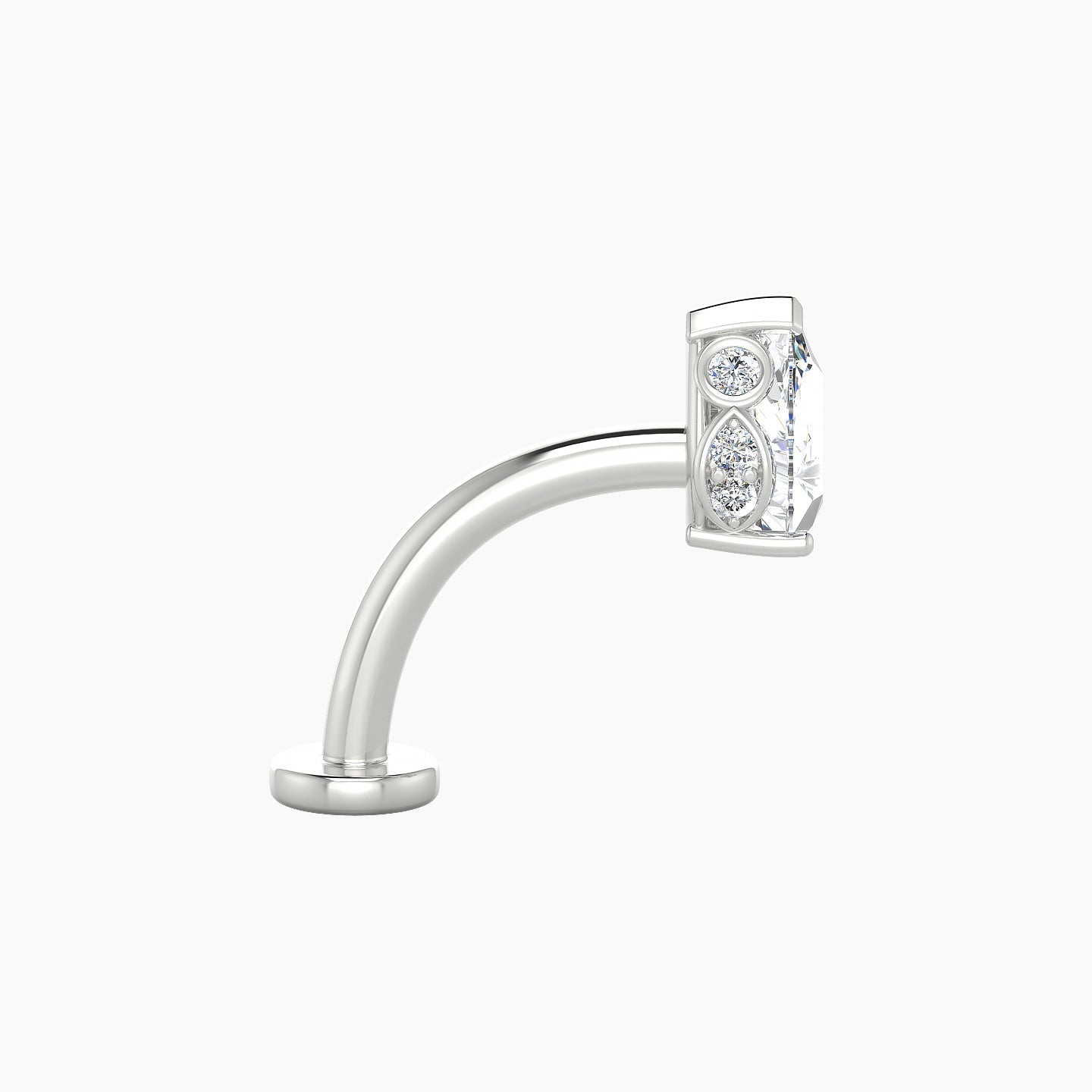 Livia | 18k White Gold 7 mm 10 mm Diamond Floating Navel Piercing