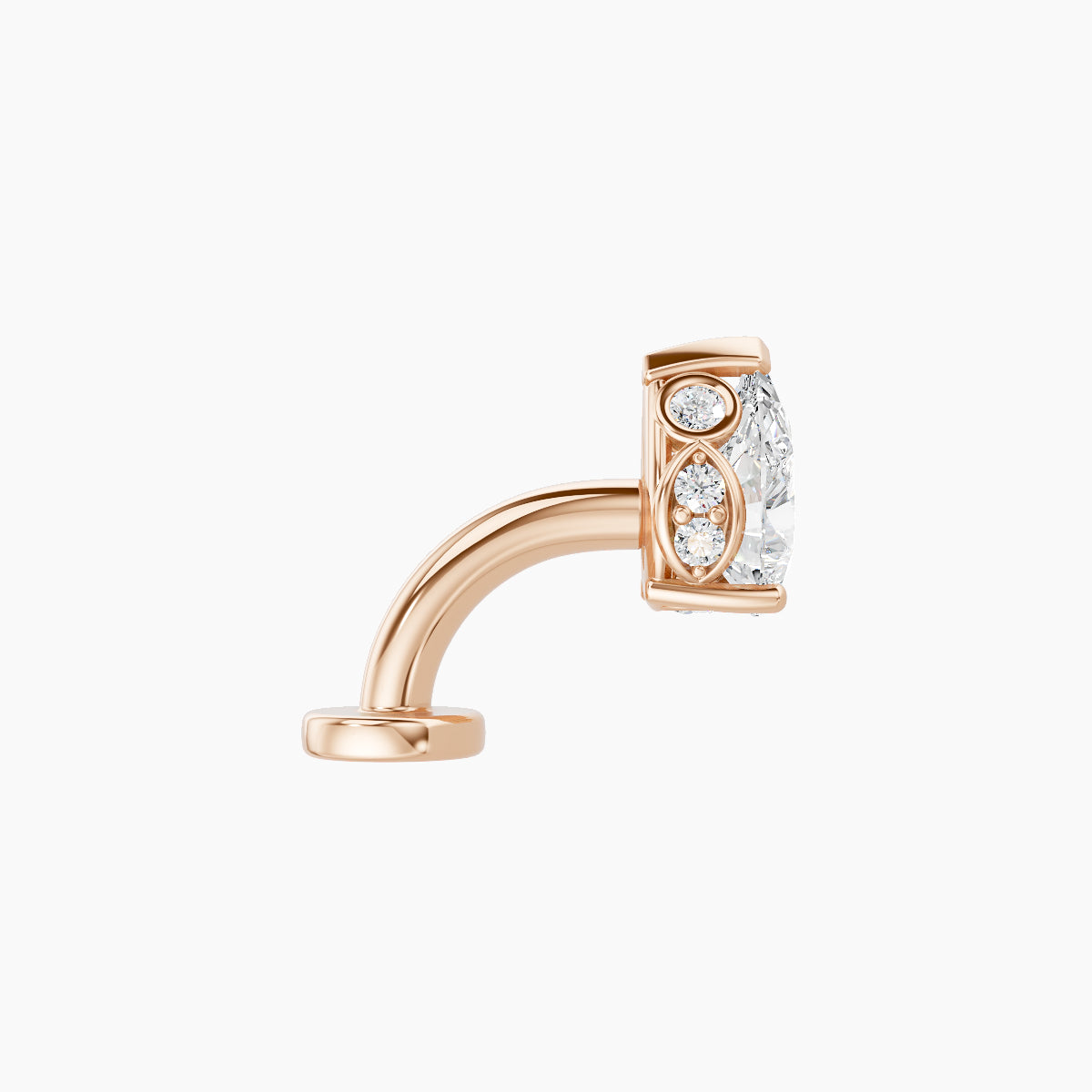 Livia | 18k Rose Gold 7 mm 6 mm Diamond Floating Navel Piercing