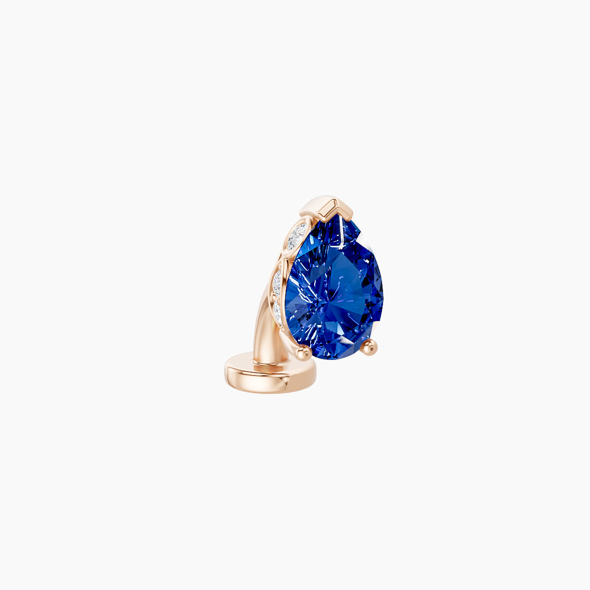 Livia | 18k Rose Gold 6 mm 7 mm Sapphire & Diamond Floating Navel Piercing