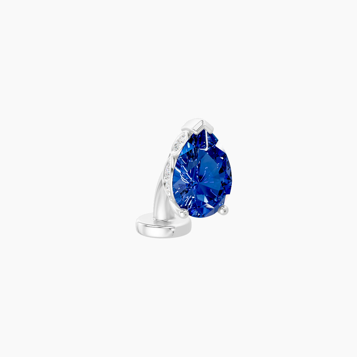 Livia | 18k White Gold 6 mm 7 mm Sapphire & Diamond Floating Navel Piercing
