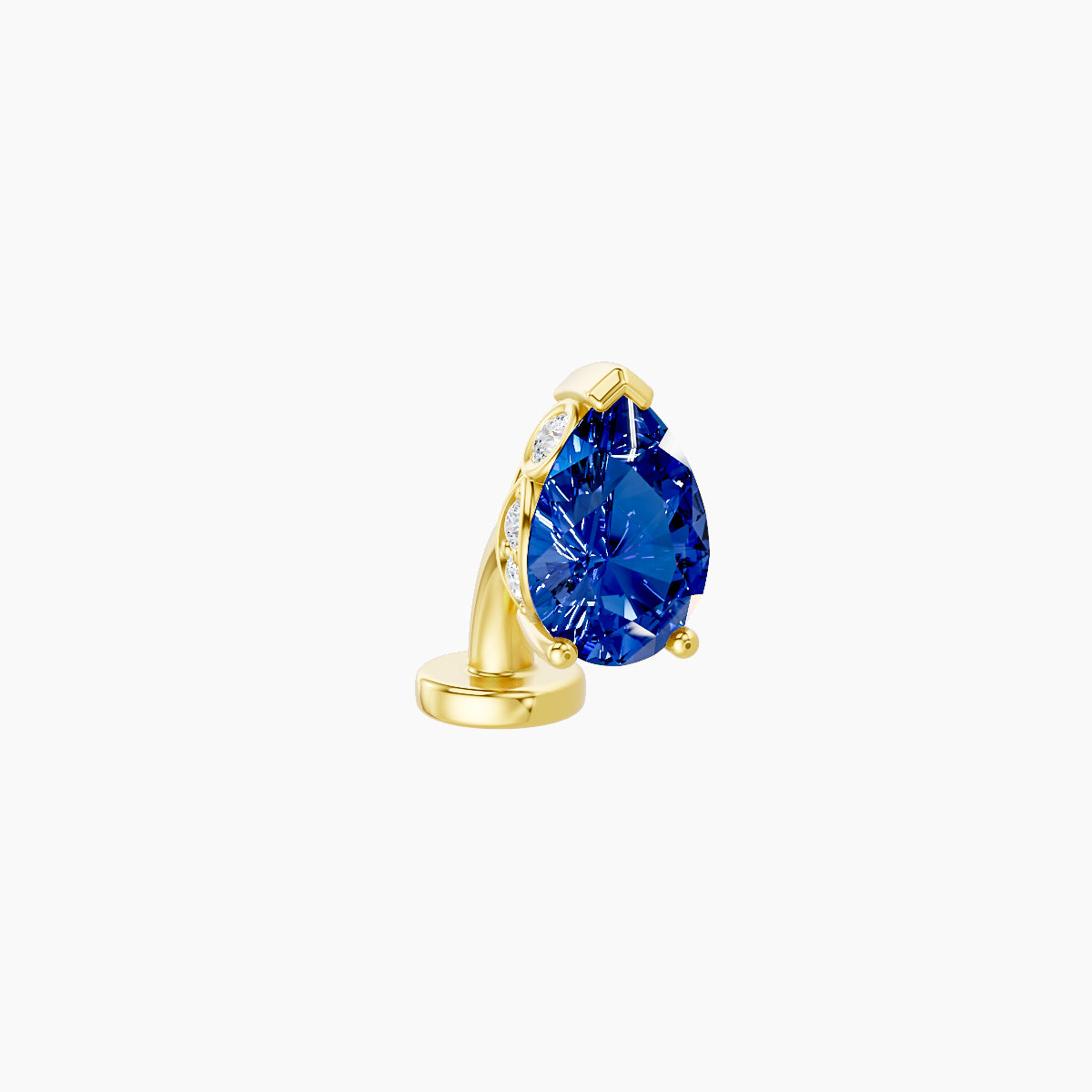 Livia | 18k Yellow Gold 6 mm 7 mm Sapphire & Diamond Floating Navel Piercing