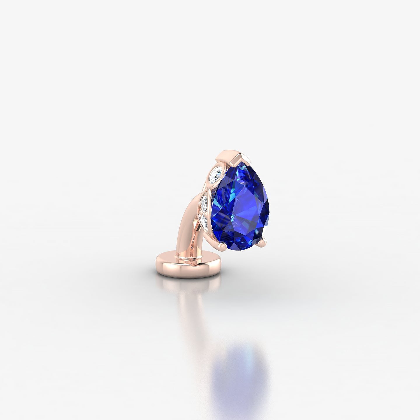 Livia | 18k Rose Gold 6 mm 7 mm Sapphire & Diamond Floating Navel Piercing