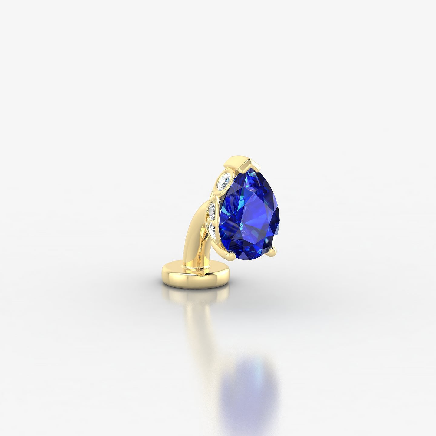 Livia | 18k Yellow Gold 6 mm 7 mm Sapphire & Diamond Floating Navel Piercing