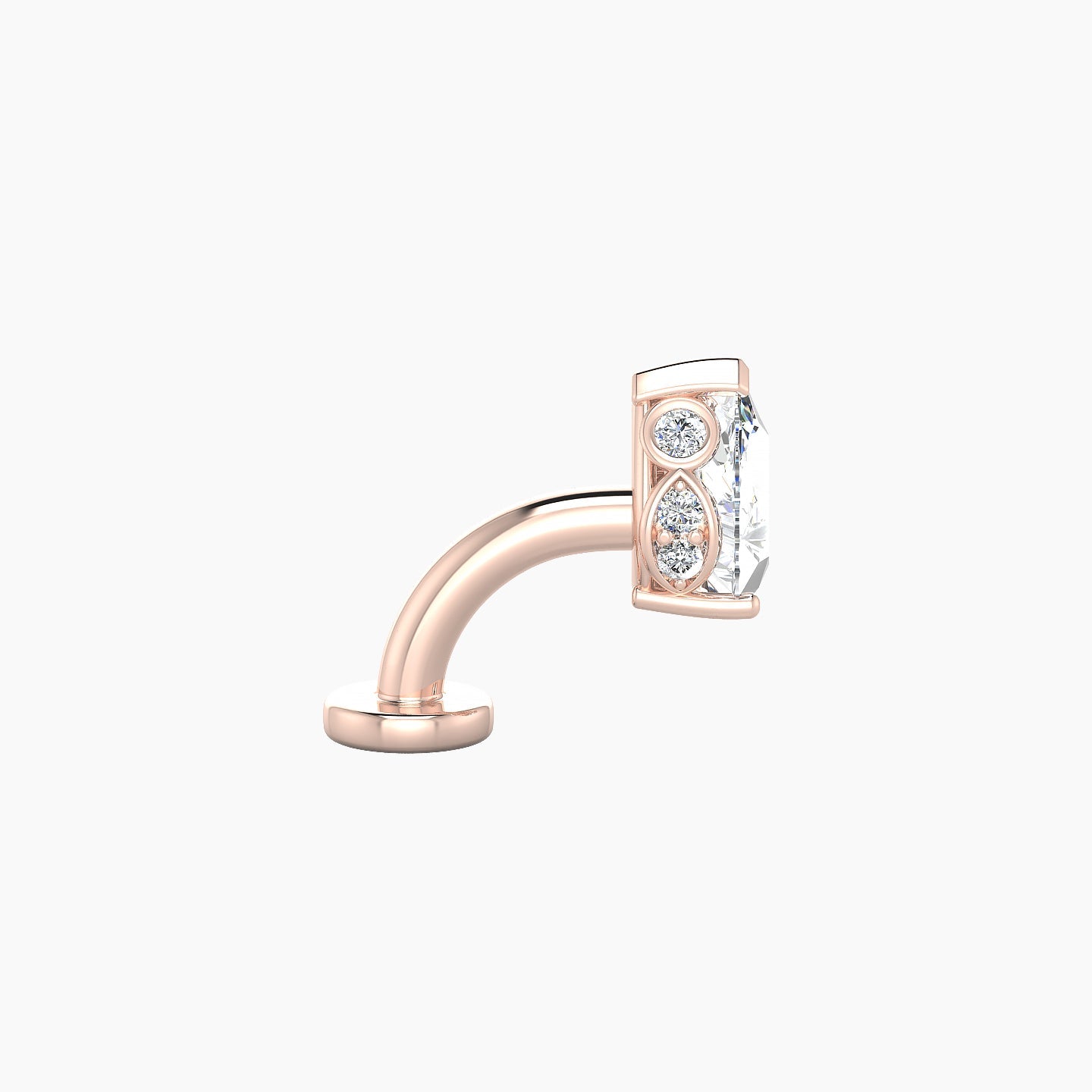 Livia | 18k Rose Gold 7 mm 6 mm Diamond Floating Navel Piercing