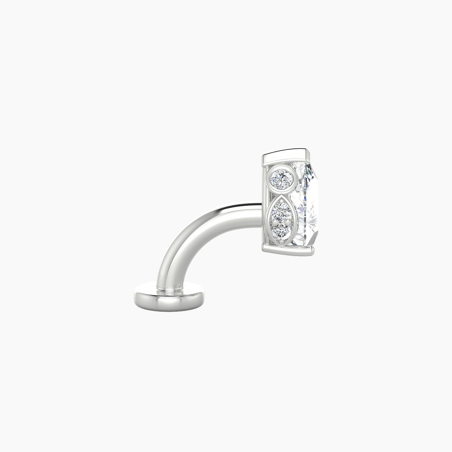 Livia | 18k White Gold 7 mm 6 mm Diamond Floating Navel Piercing