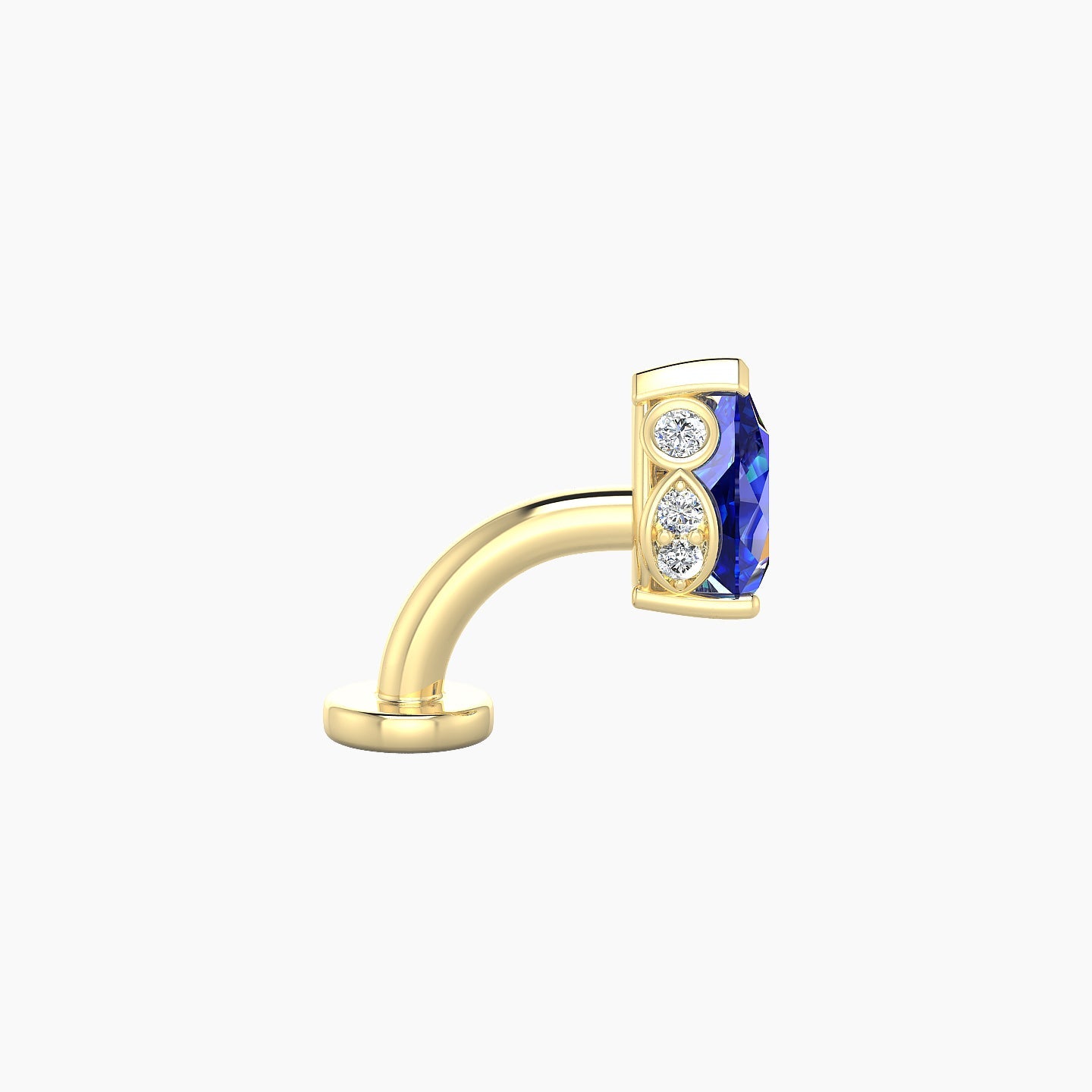 Livia | 18k Yellow Gold 6 mm 7 mm Sapphire & Diamond Floating Navel Piercing