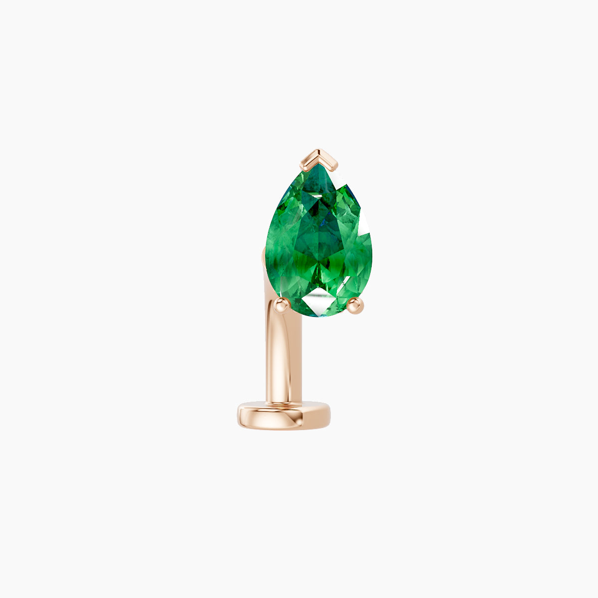 Livia | 18k Rose Gold 8 mm 7 mm Emerald & Diamond Floating Navel Piercing