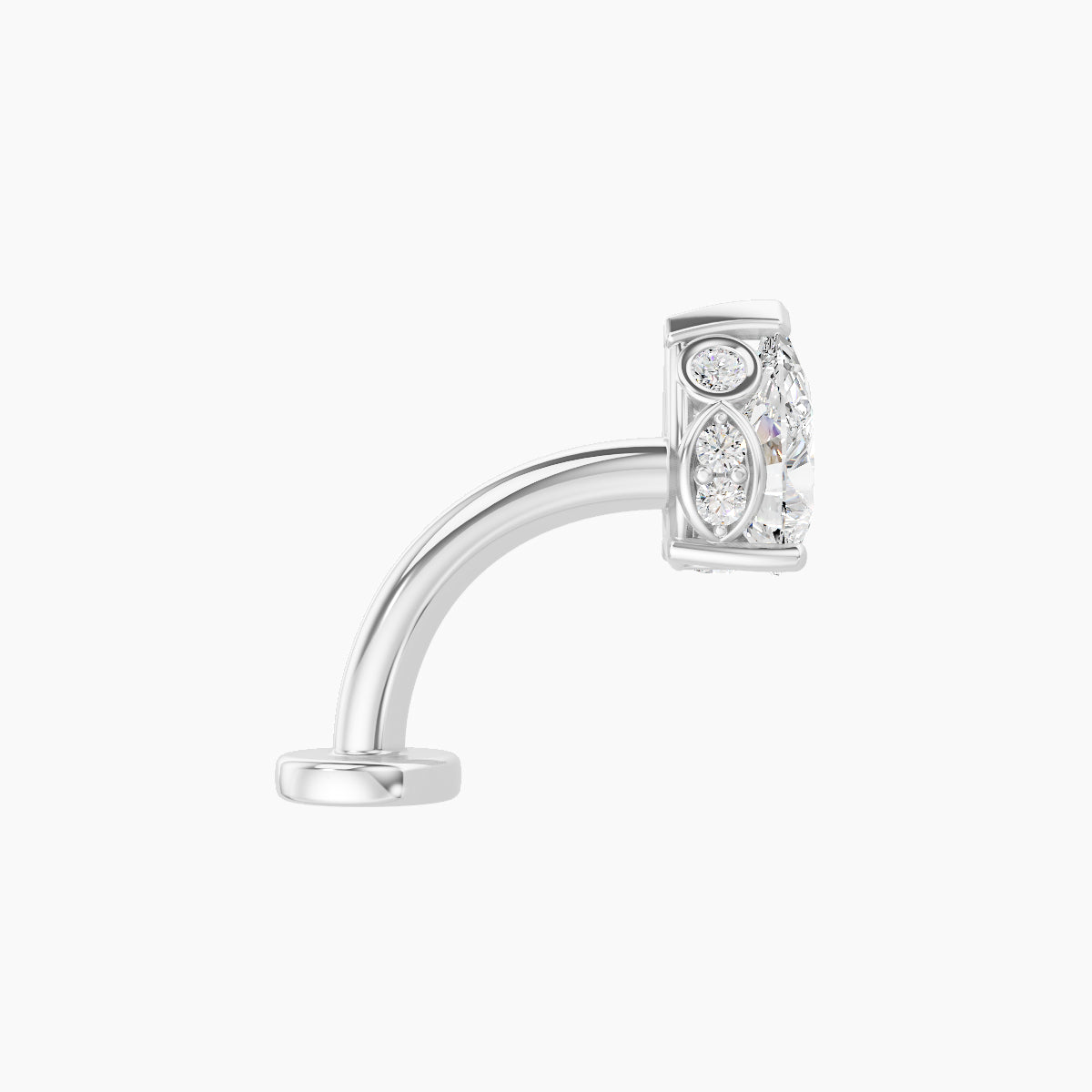 Livia | 18k White Gold 7 mm 8 mm Diamond Floating Navel Piercing