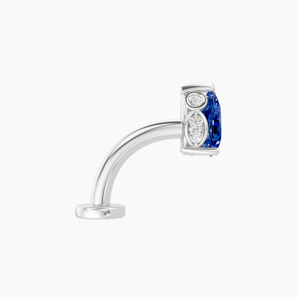 Livia | 18k White Gold 8 mm 7 mm Sapphire & Diamond Floating Navel Piercing