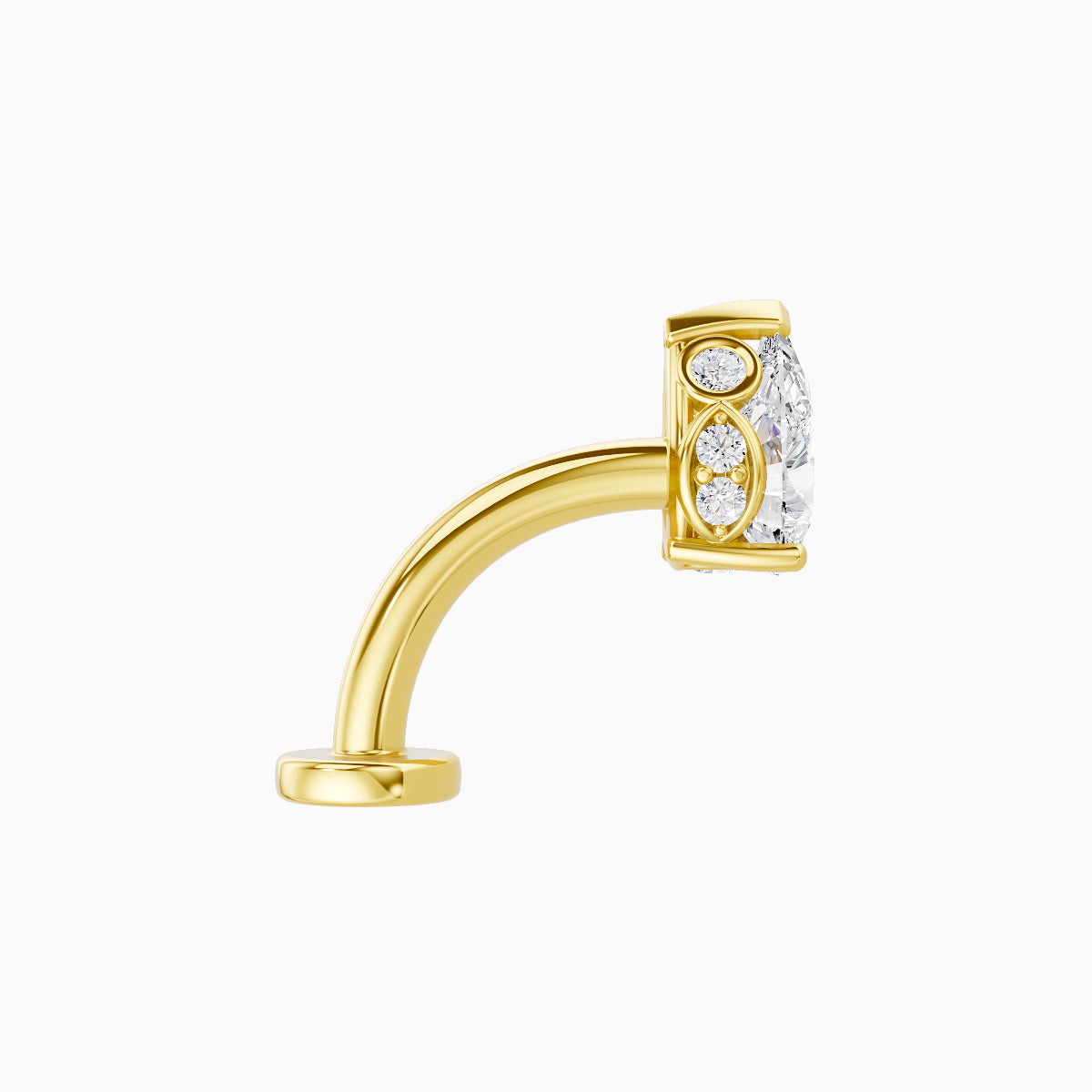 Livia | 18k Yellow Gold 7 mm 8 mm Diamond Floating Navel Piercing