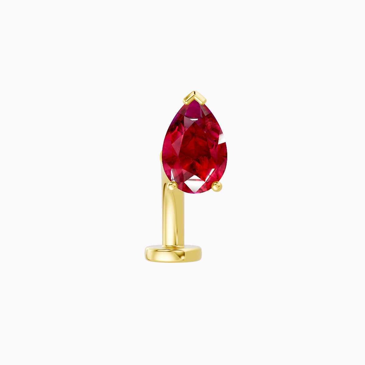 Livia | 18k Yellow Gold 8 mm 7 mm Ruby & Diamond Floating Navel Piercing