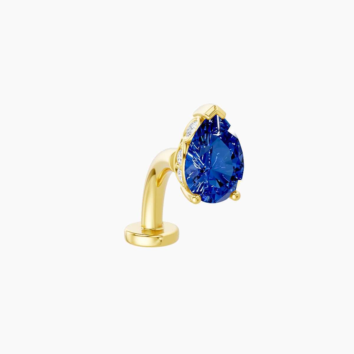 Livia | 18k Yellow Gold 8 mm 7 mm Sapphire & Diamond Floating Navel Piercing