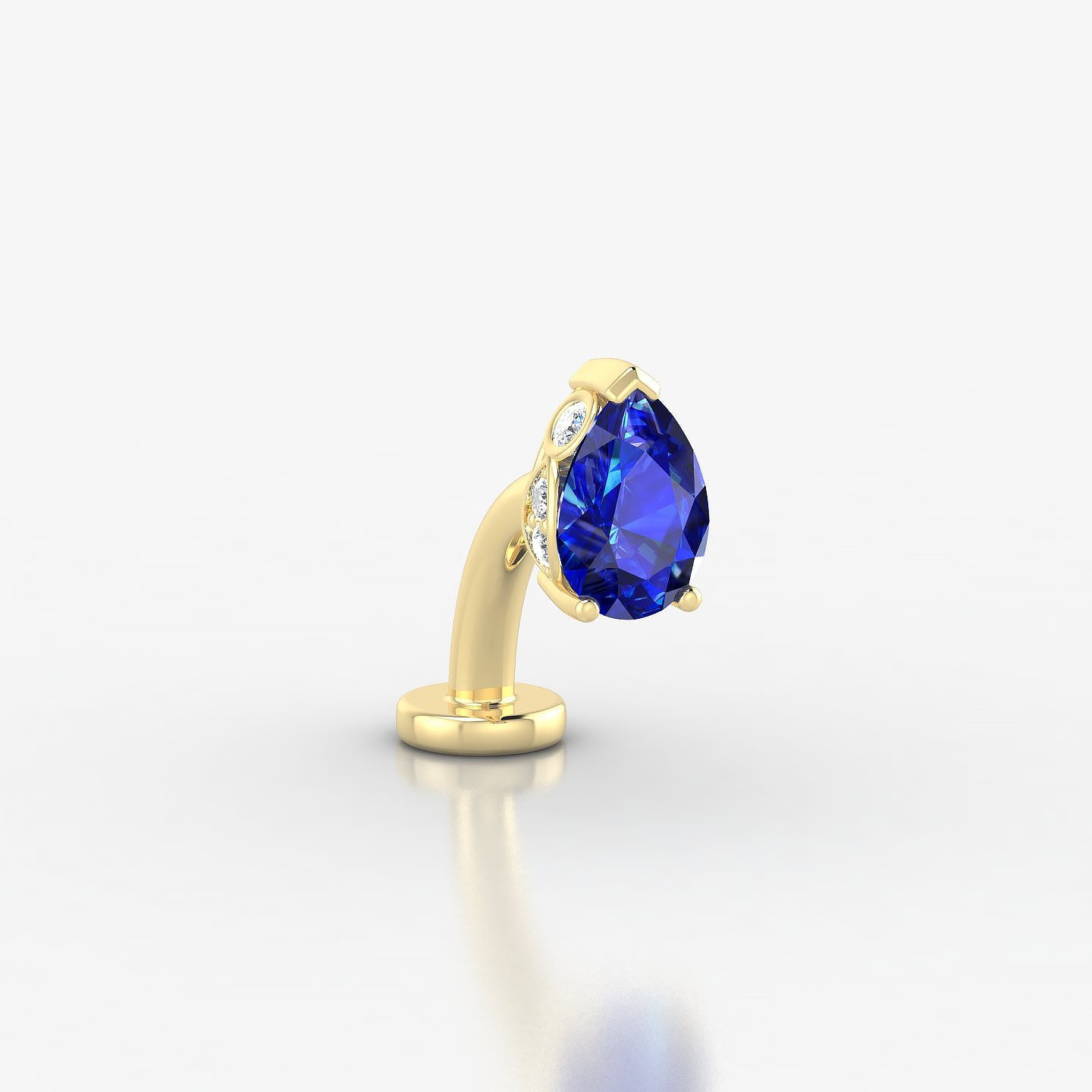 Livia | 18k Yellow Gold 8 mm 7 mm Sapphire & Diamond Floating Navel Piercing