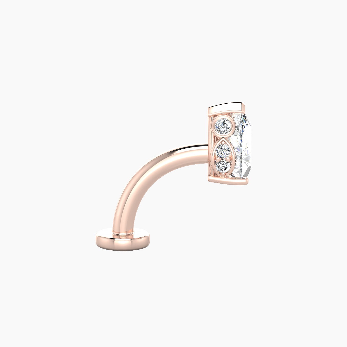 Livia | 18k Rose Gold 7 mm 8 mm Diamond Floating Navel Piercing