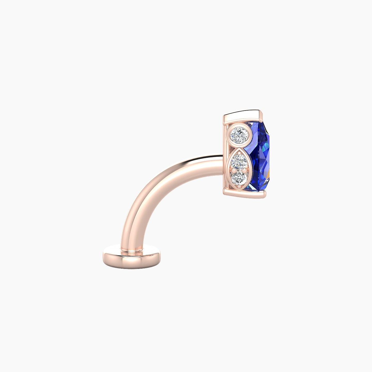 Livia | 18k Rose Gold 8 mm 7 mm Sapphire & Diamond Floating Navel Piercing