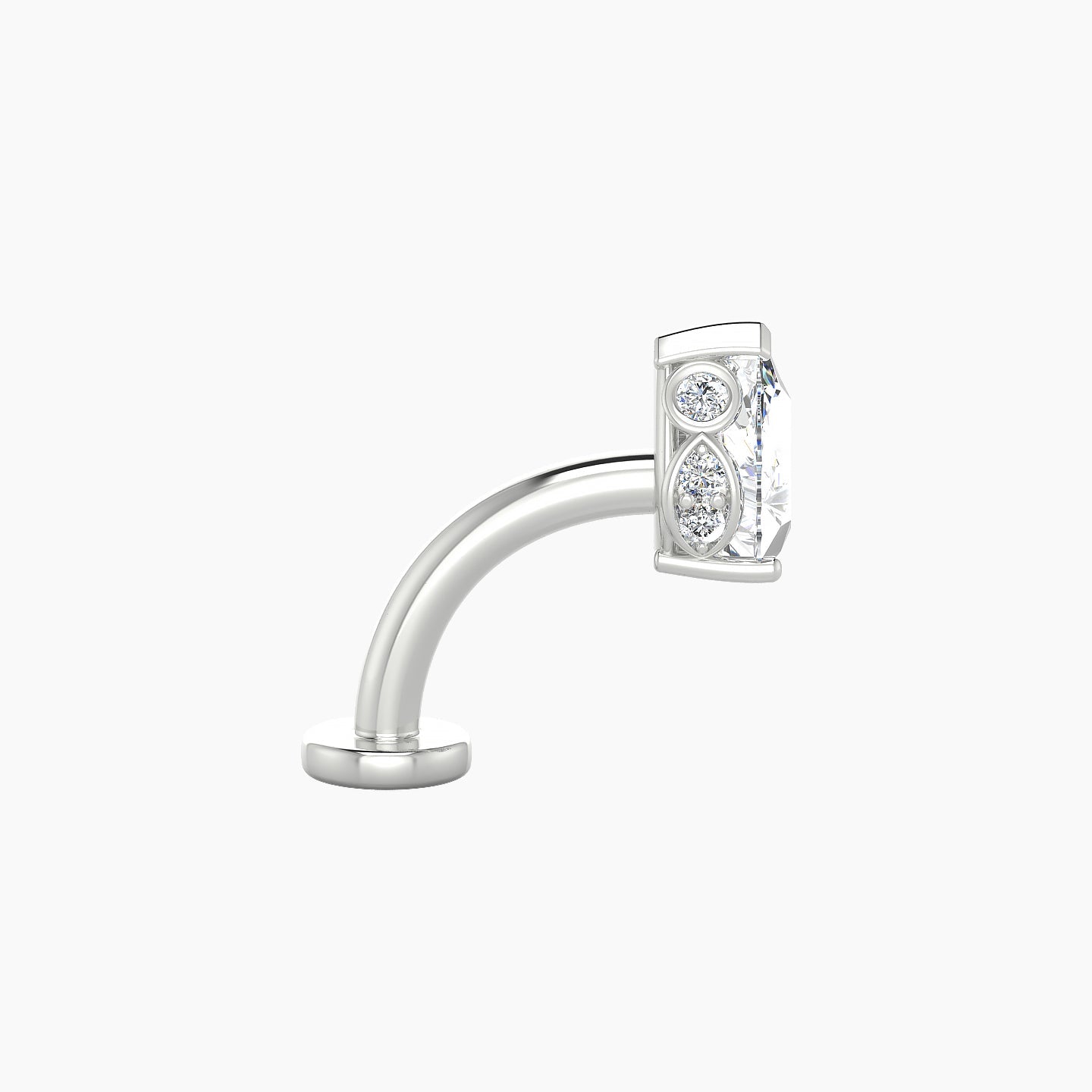 Livia | 18k White Gold 7 mm 8 mm Diamond Floating Navel Piercing