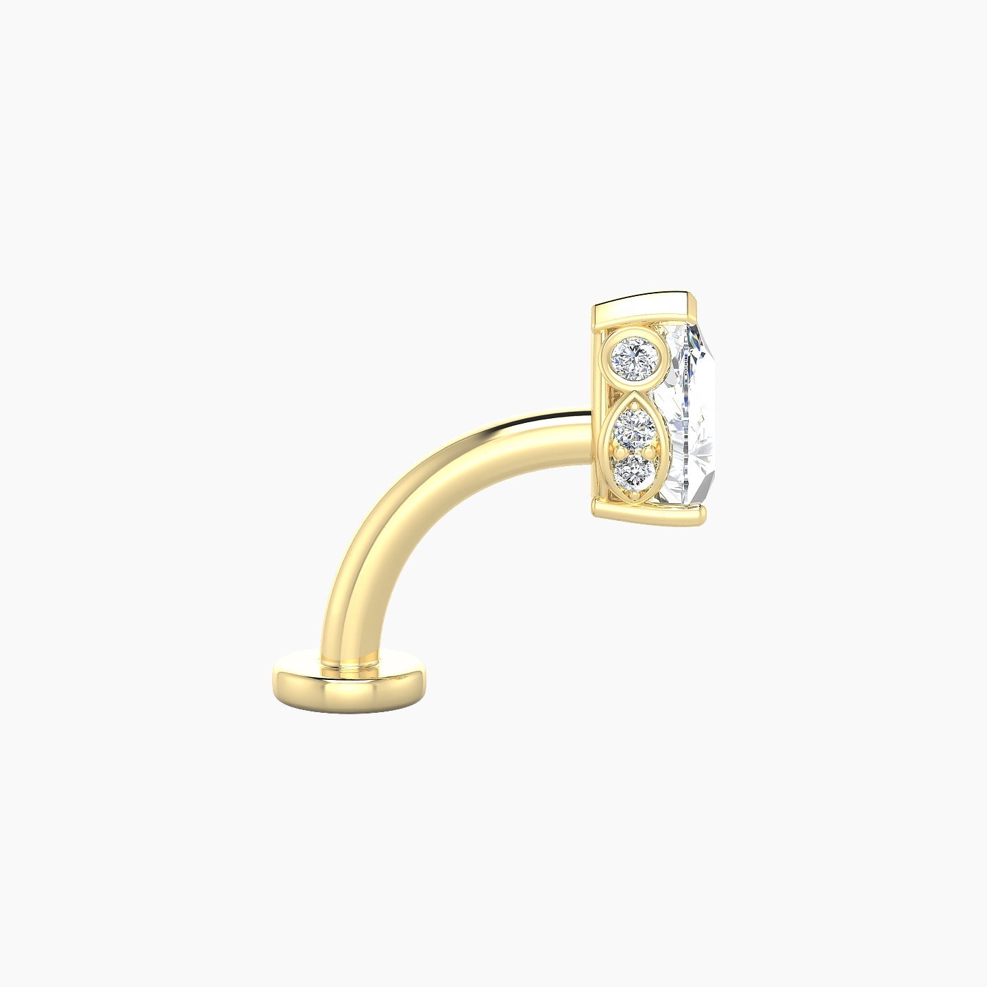 Livia | 18k Yellow Gold 7 mm 8 mm Diamond Floating Navel Piercing