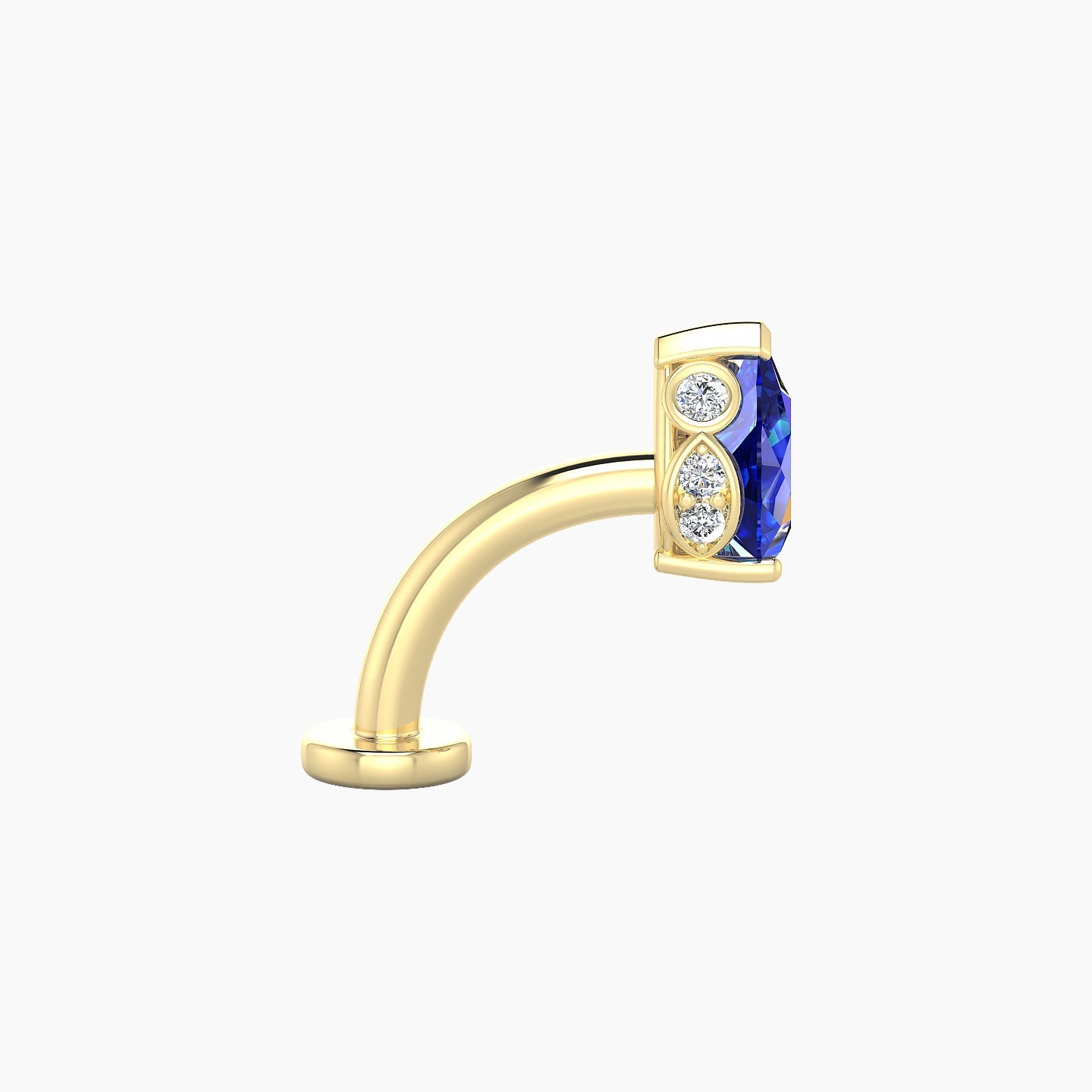 Livia | 18k Yellow Gold 8 mm 7 mm Sapphire & Diamond Floating Navel Piercing