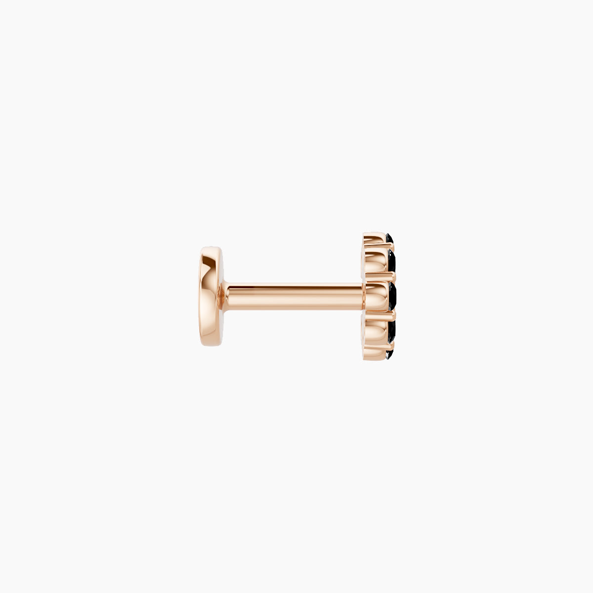 Luna | 18k Rose Gold 5 mm 4.5 mm Moon Black Diamond Piercing